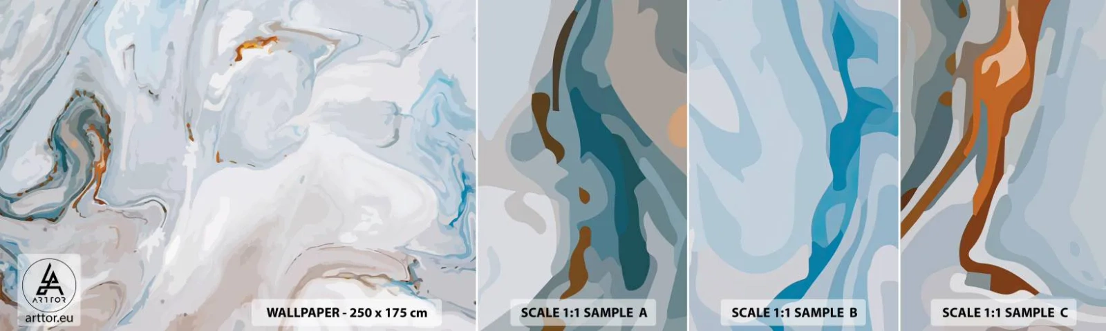 Photo Wallpaper Sample Standard Eco - White Fusion - Abstraction, Piece, Modern Pattern - 100x30 cm