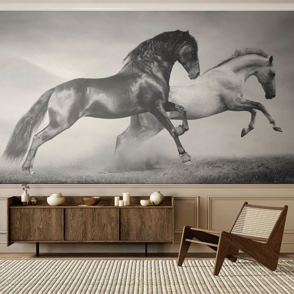 Photo Wallpaper Premium Canvas - Angels and Demons - Animals, Horses, Nature - 200x140 cm