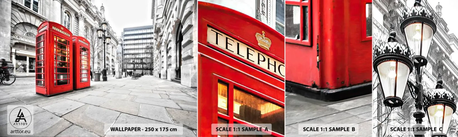 Photo Wallpaper Sample Self-Adhesive Deluxe Sticker - Welcome to London - Cities, London, Architecture - 100x30 cm