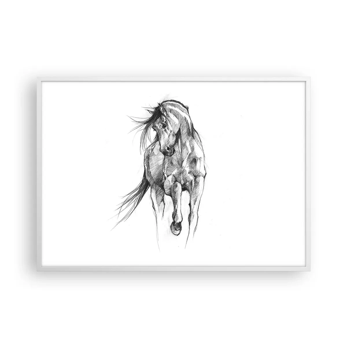 Poster in white frmae - In a Graceful Trot - 100x70 cm