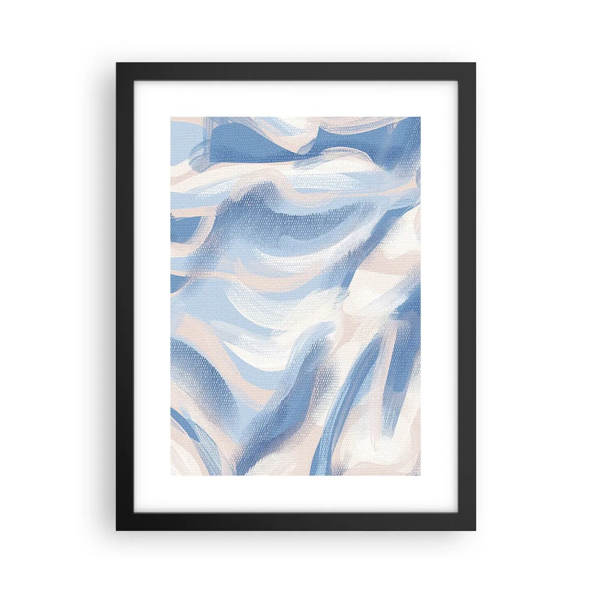 Poster in black frame - Blue Waves - 30x40 cm