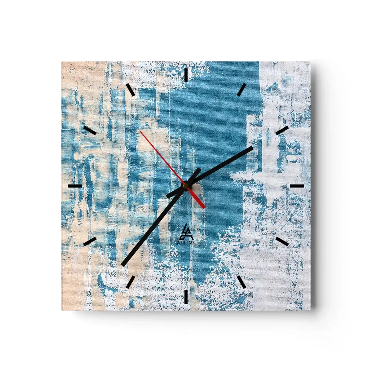 Wall clock - Clock on glass - Through an Icicle - 40x40 cm
