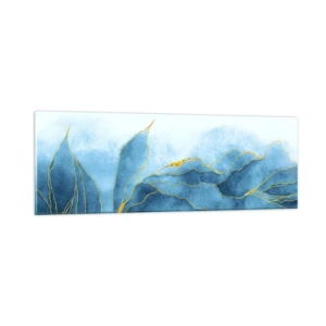 Glass picture - Blue In Gold - 90x30 cm