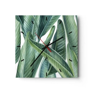 Wall clock - Clock on glass - Only Green Itself - 30x30 cm