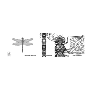 Photo Wallpaper Sample Self-Adhesive Deluxe Sticker - Precision of Nature - Dragonfly, Insect, Minimalistic - 100x30 cm