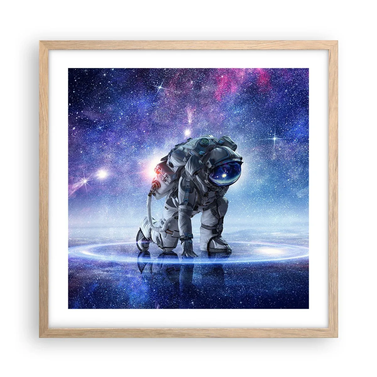 Poster in light oak frame - Starry Night above Me - 50x50 cm