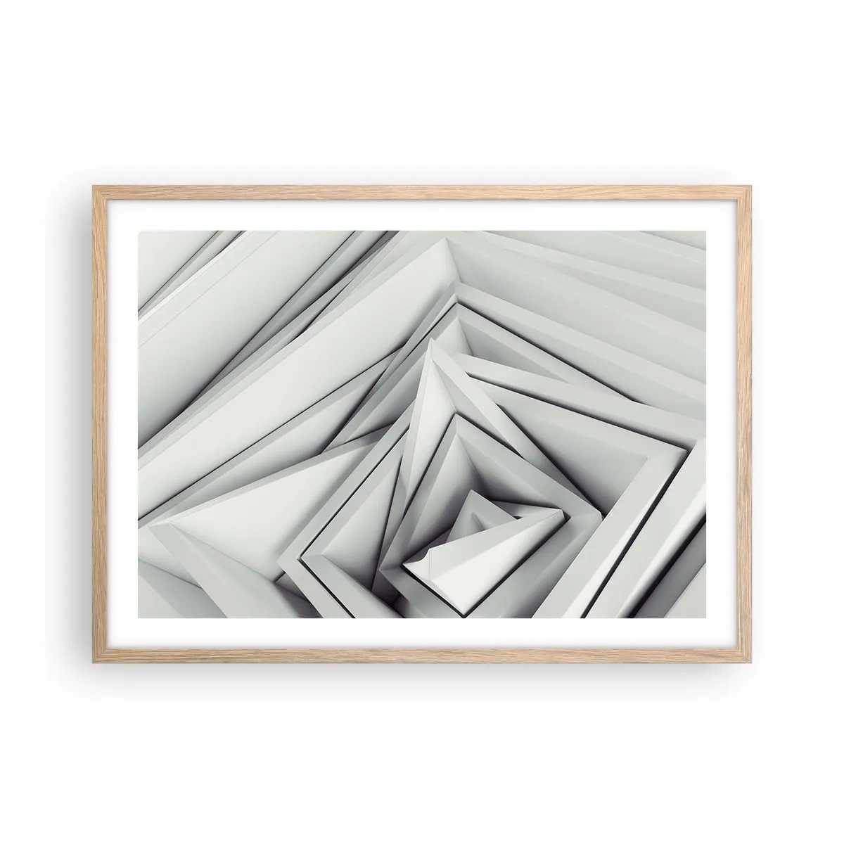 Poster in light oak frame - Acute Angles Budding - 70x50 cm