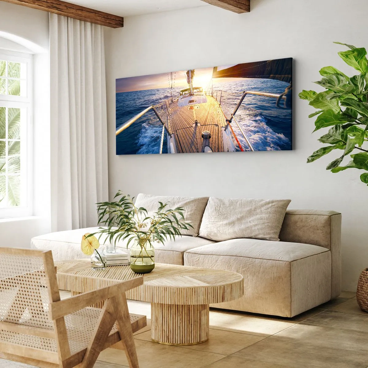 Canvas picture - Running on Waves - 160x50 cm