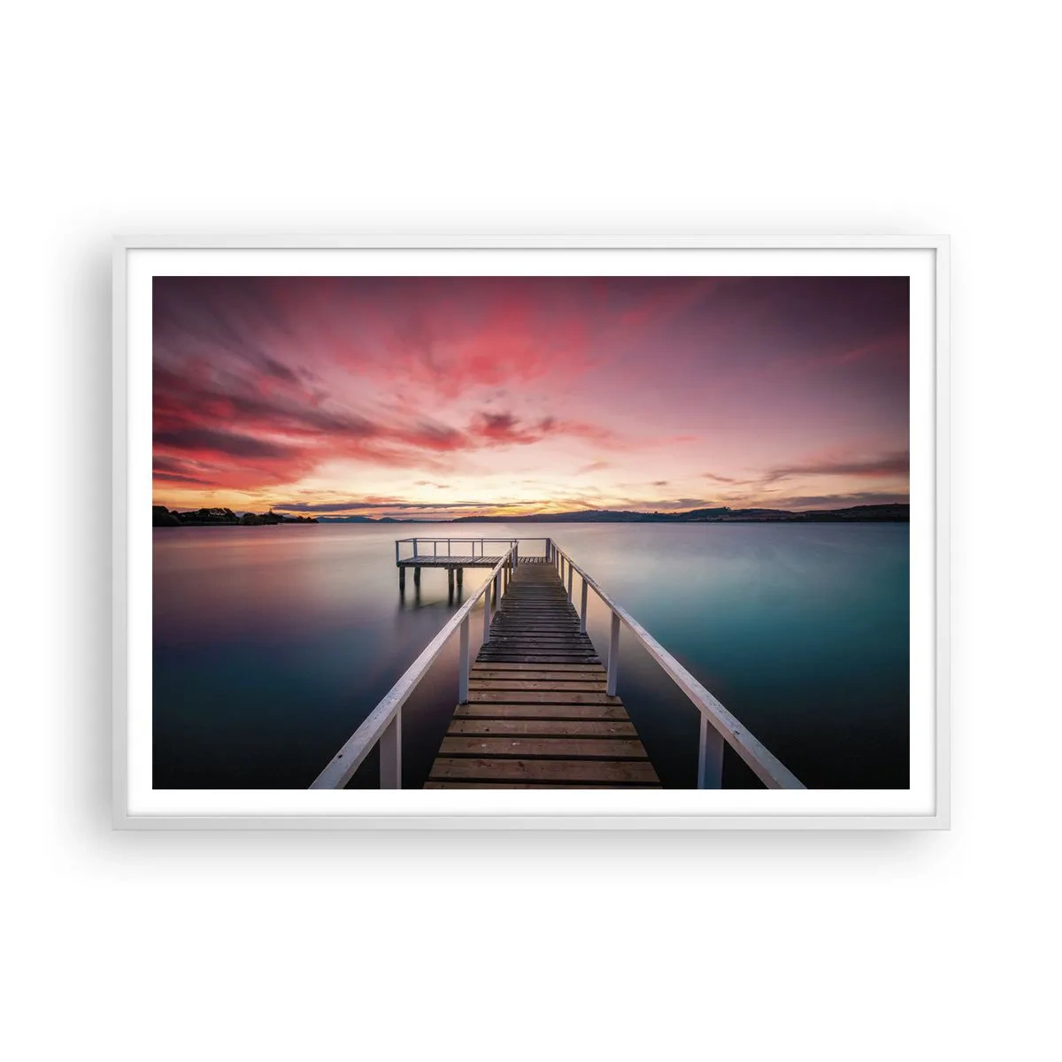 Poster in white frmae - Mild Flame of an Evening - 100x70 cm