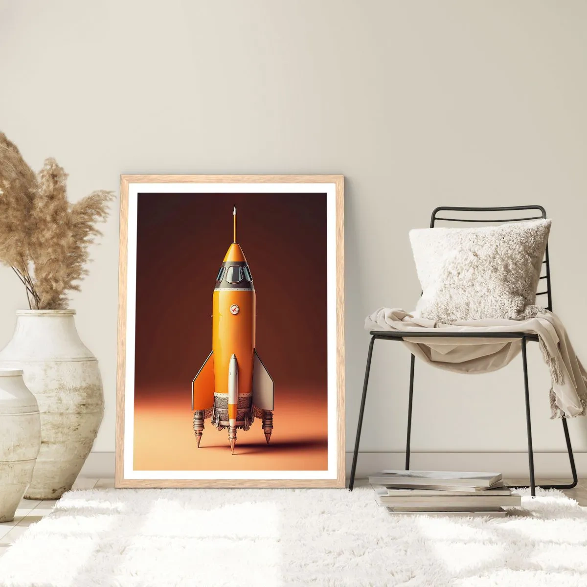 Poster in light oak frame - It Starts with a Dream - 70x100 cm