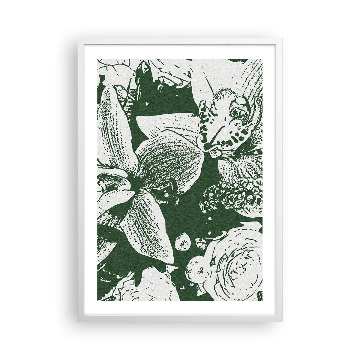 Poster in white frmae - Bouquet - Green World - 50x70 cm