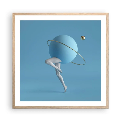 Poster in light oak frame - And Planets Are Going Crazy - 60x60 cm