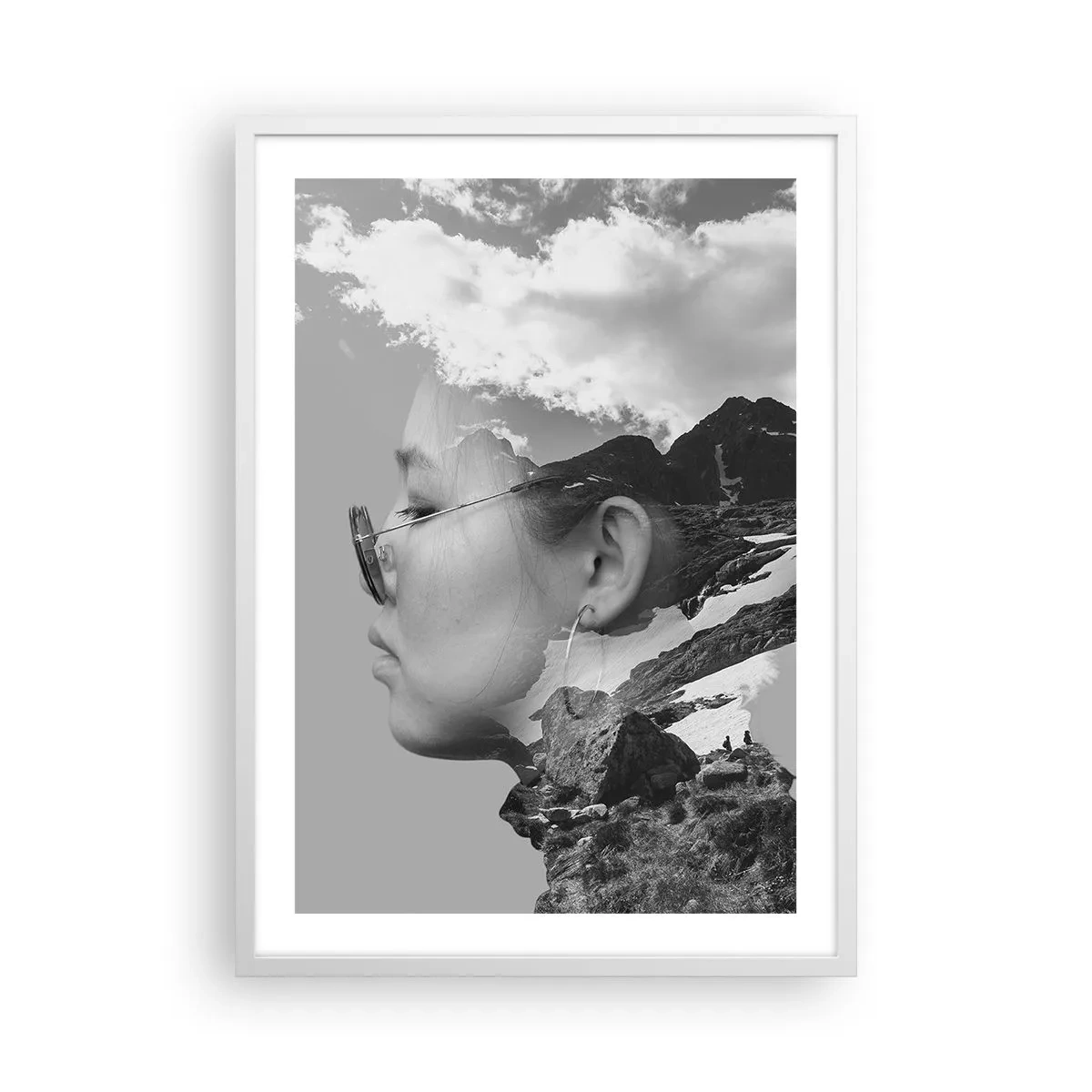Poster in white frmae - Cloudy Portrait - 50x70 cm