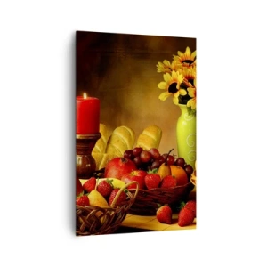 Canvas picture - Still Nature with Bread and Fruit - 80x120 cm