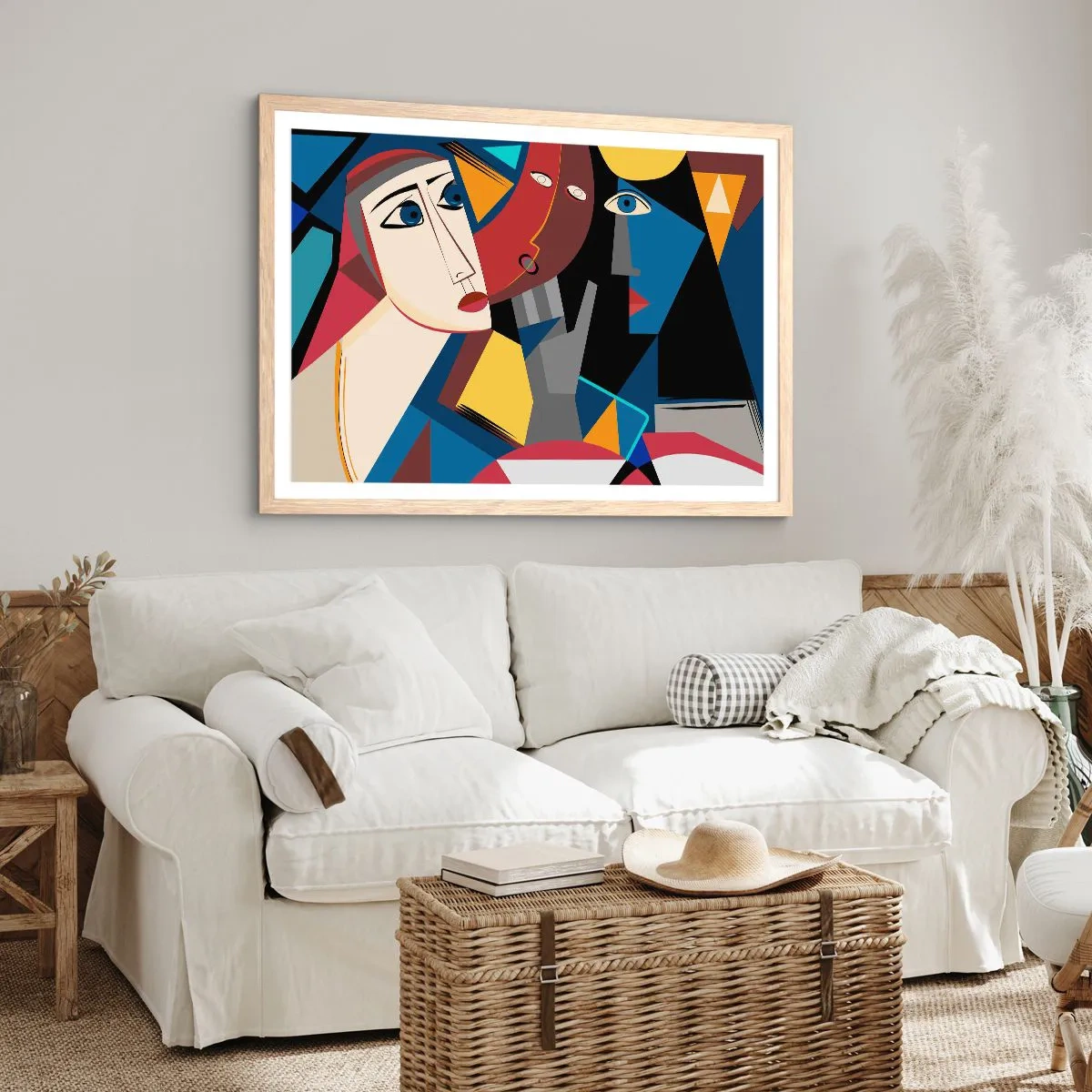 Poster in light oak frame - Conversation of Cubists - 50x40 cm