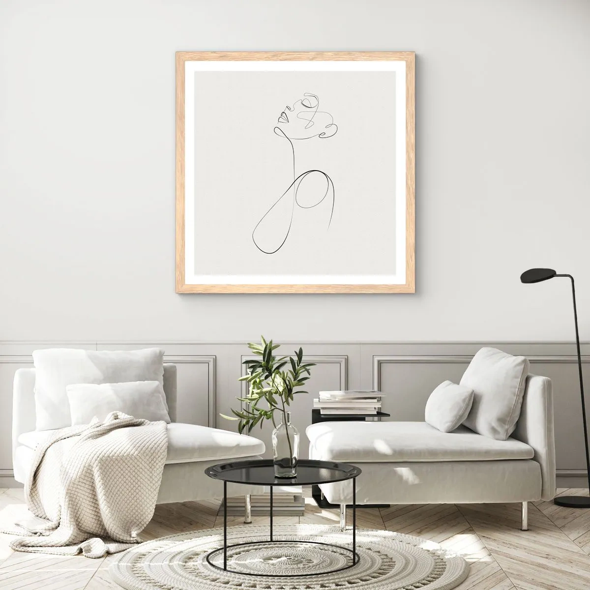 Poster in light oak frame - Entangled in Dreams - 50x50 cm
