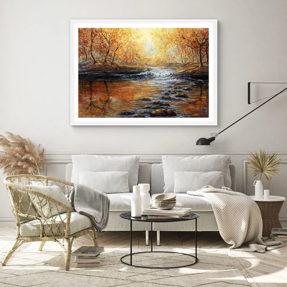 Poster in white frmae - Golden Brook - 40x30 cm
