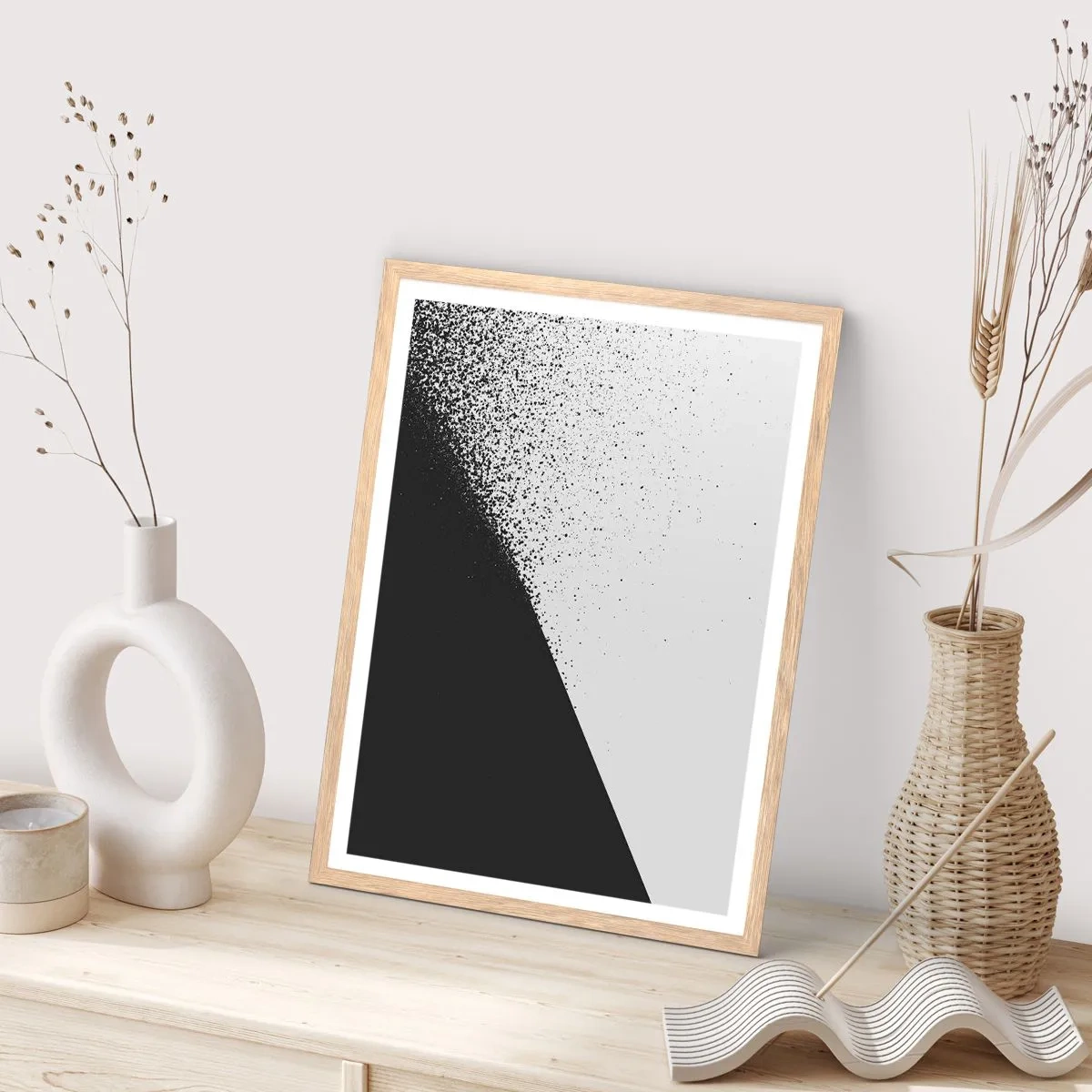 Poster in light oak frame - Faster and More - 70x100 cm