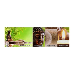 Photo Wallpaper Sample Premium Sand - Life Is Beautiful - Buddha, Bamboo, Spa - 100x30 cm