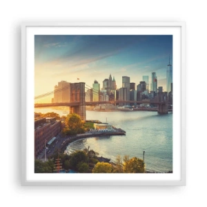 Poster in white frmae - Big City Dawn - 60x60 cm