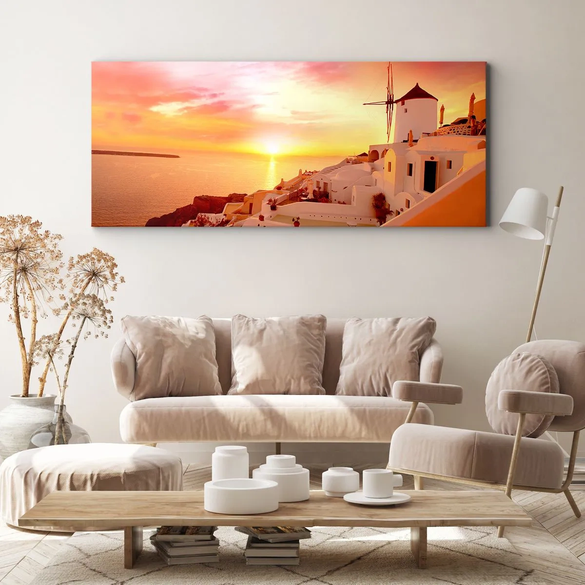 Canvas picture - Melting in White and Gold - 100x40 cm