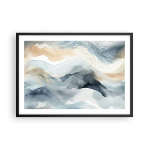 Poster in black frame - Snowy and Foggy Abstract - 70x50 cm