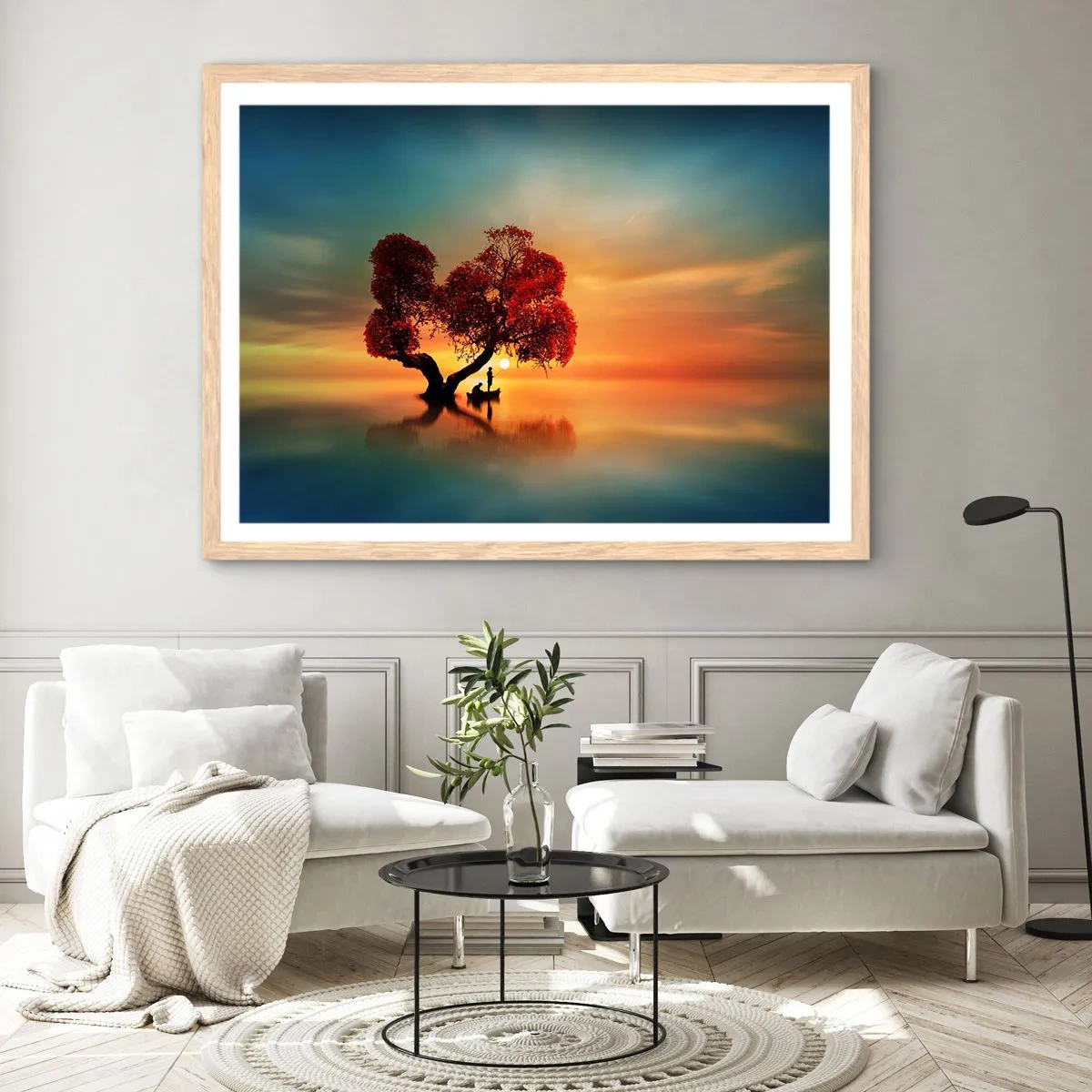 Poster in light oak frame - Far Away and Lost to the World - 40x30 cm