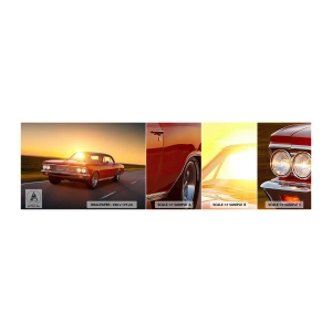 Photo Wallpaper Sample Standard Eco - Red Is a Colour of Desire - Car, Trip, Vintage - 100x30 cm