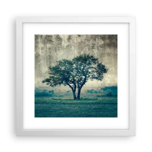 Poster in white frmae - Apple Tree in Blue? - 30x30 cm