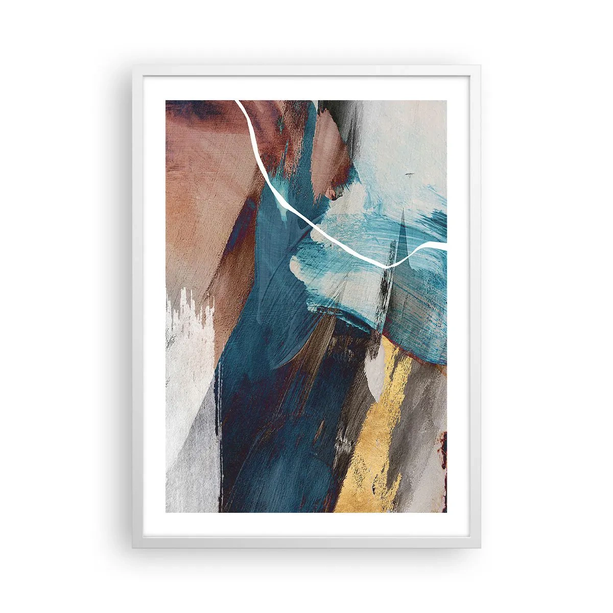 Poster in white frmae - With Panache and Energy - 50x70 cm