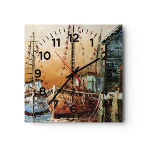Wall clock - Clock on glass - Calm Return - 30x30 cm