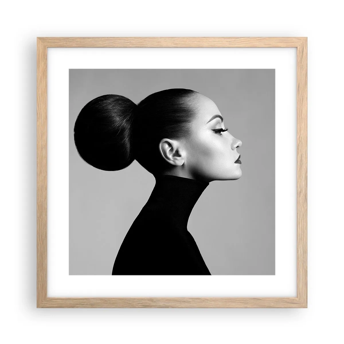 Poster in light oak frame - Modern Nefretete - 40x40 cm