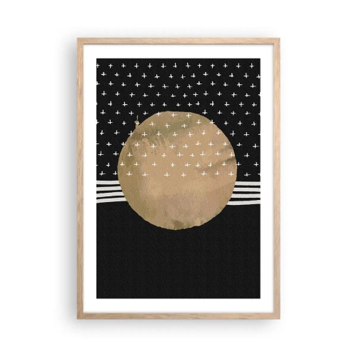 Poster in light oak frame - Composition: Flag of Galaxy - 50x70 cm