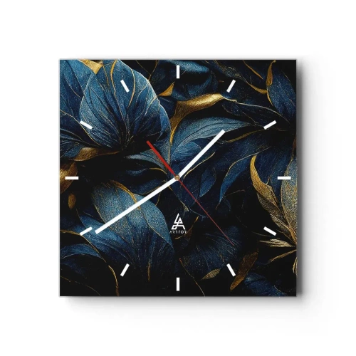 Wall clock - Clock on glass - Lined with Gold - 30x30 cm