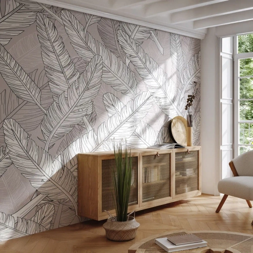 Photo Wallpaper Standard Eco - Storm of Feathers - Abstraction, Bird feather, Graphics - 350x256 cm