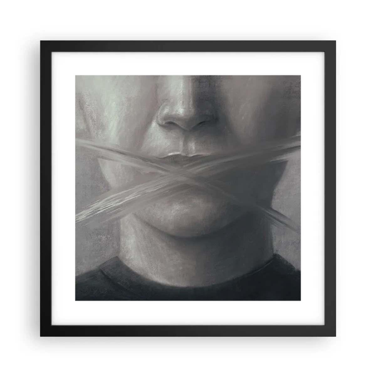 Poster in black frame - Not a Word - 40x40 cm