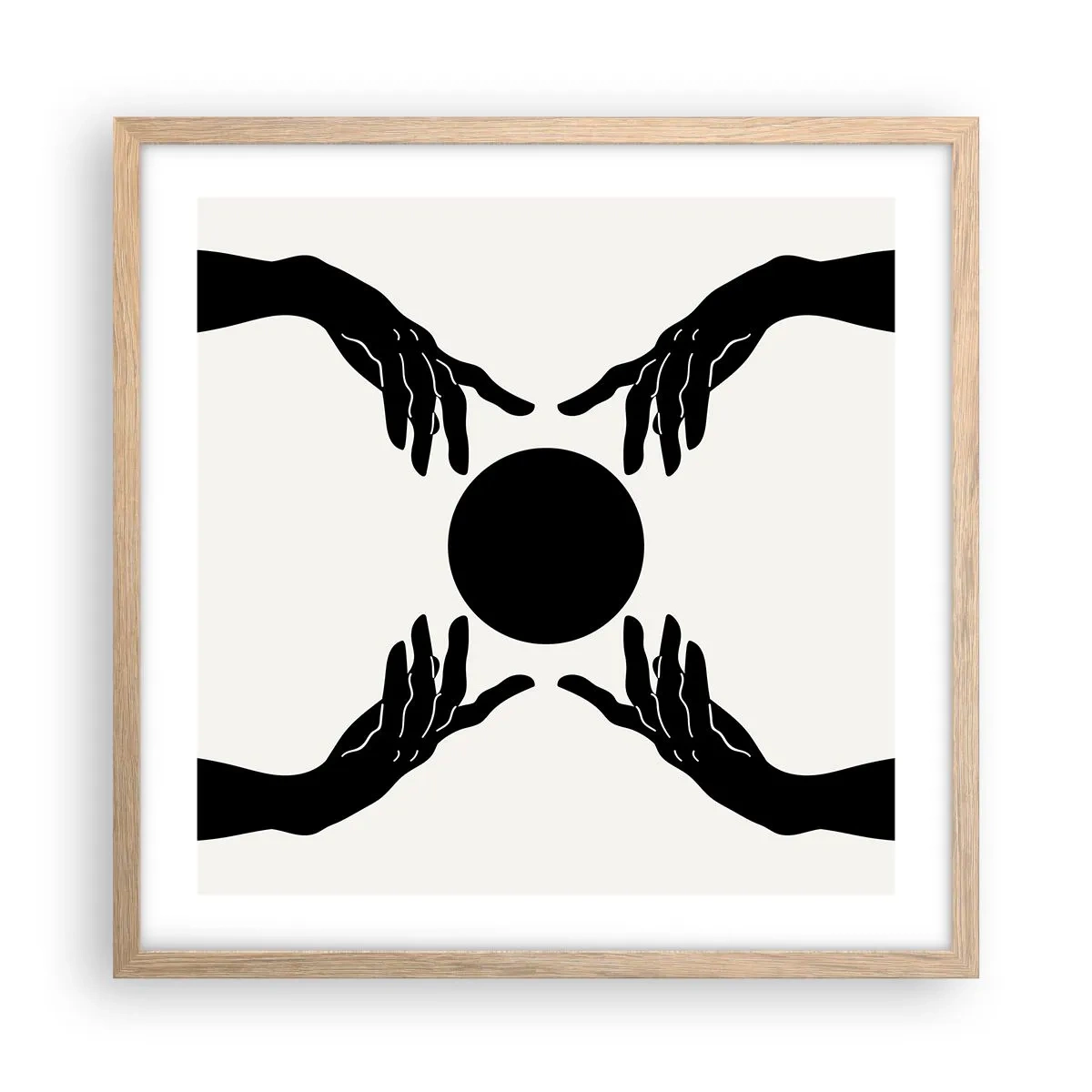 Poster in light oak frame - Secret Sign - 50x50 cm