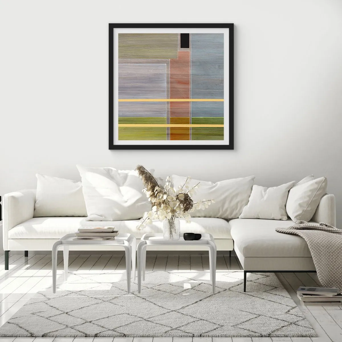Poster in black frame - Straight and Calm - 30x30 cm