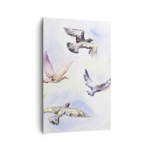 Canvas picture - Freedom in Grey and Blue - 80x120 cm