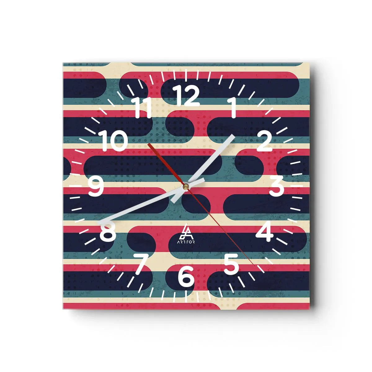 Wall clock - Clock on glass - Inwards and Forwards - 30x30 cm