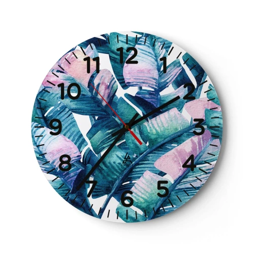 Wall clock - Clock on glass - In a Banana Grove - 30x30 cm