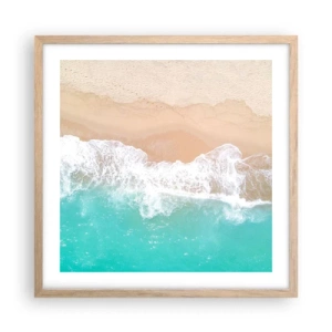 Poster in light oak frame - Touch Full of Caress - 50x50 cm