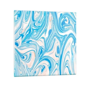 Glass picture - Floodplain in Turquoise - 60x60 cm