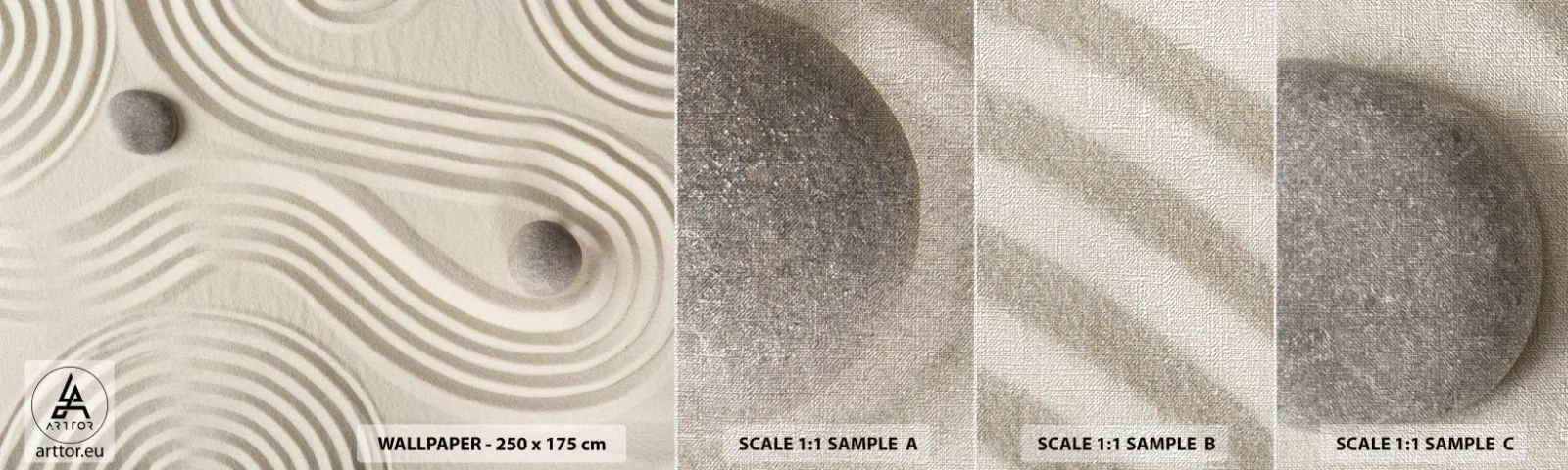 Photo Wallpaper Sample Premium Canvas - Touch of Warmth - Abstraction, Piece, Sand - 100x30 cm