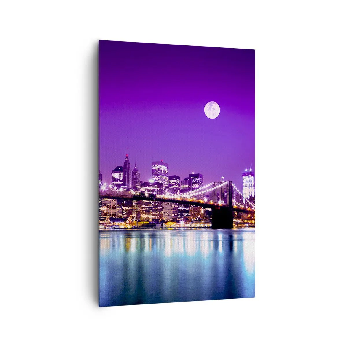 Canvas picture - Big City Lights in Violet - 80x120 cm