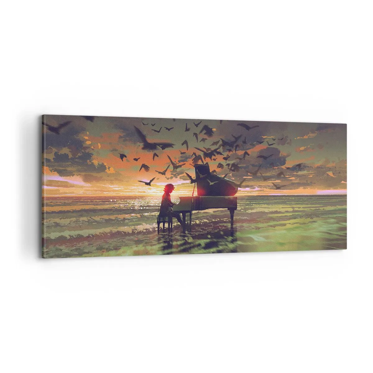 Canvas picture - Concert for Piano and Waves - 100x40 cm