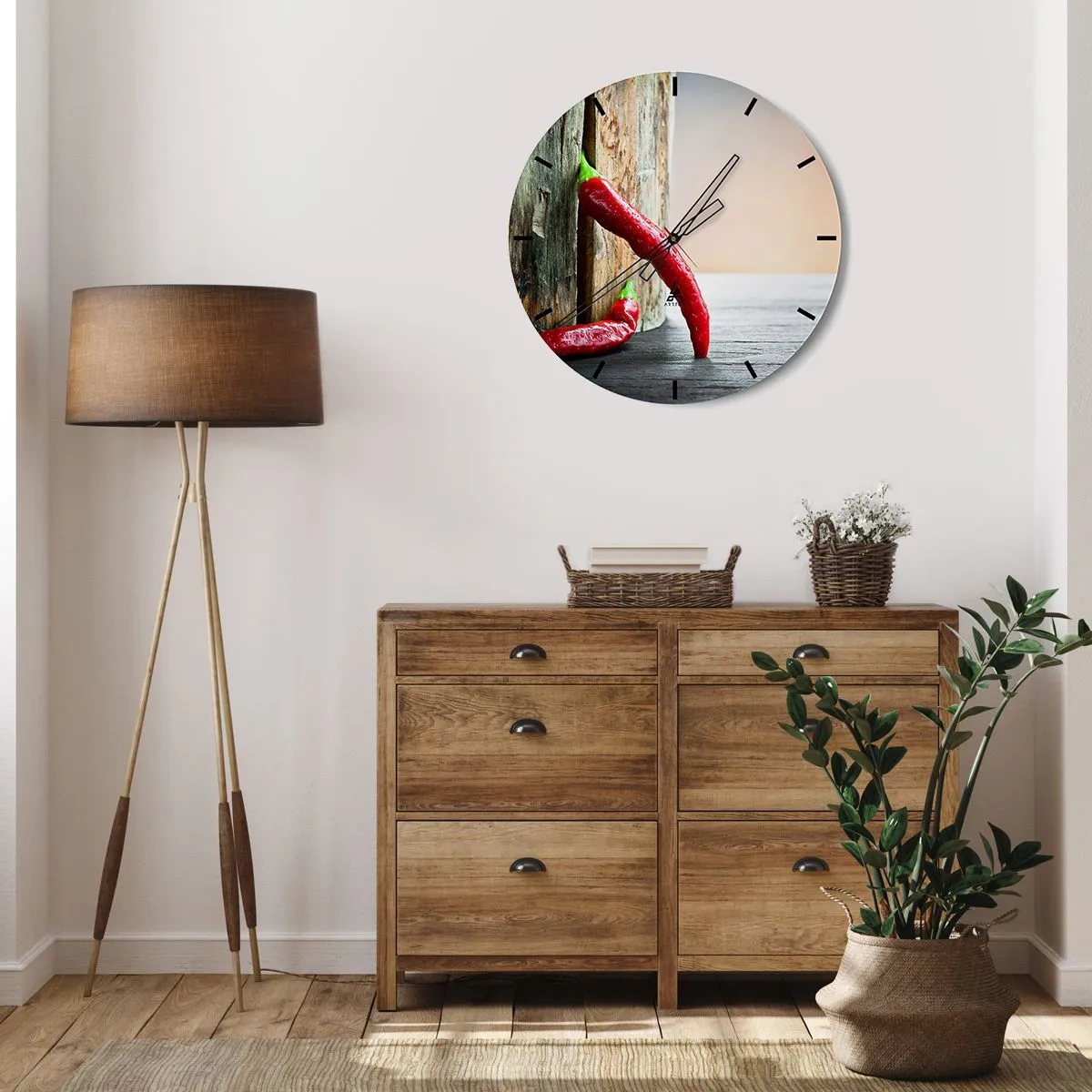 Wall clock - Clock on glass - Red Hot Chilli Peppers - 40x40 cm