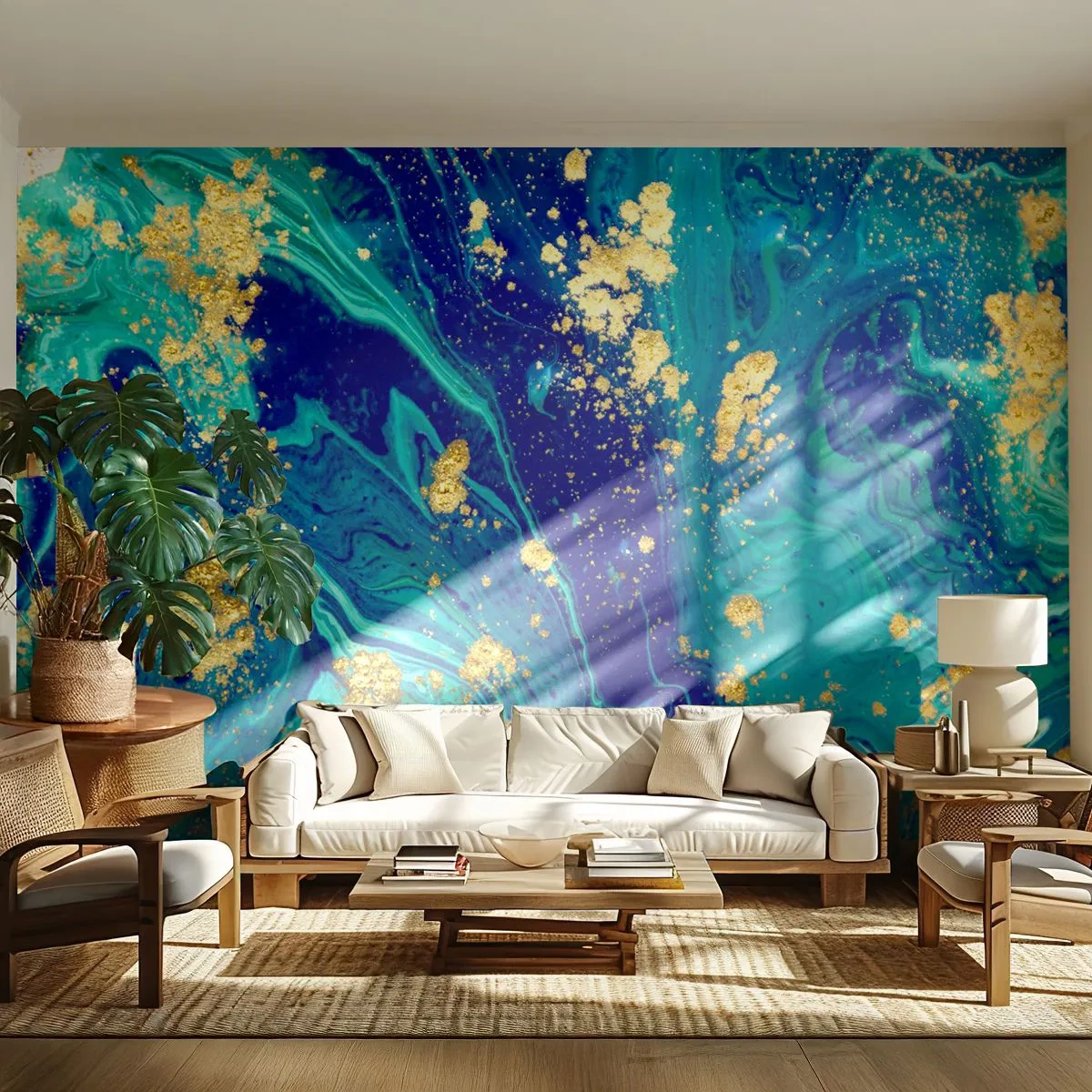 Self-Adhesive Photo Wallpaper Deluxe Sticker - Sun Flakes - Abstraction, Piece, Graphics - 250x175 cm