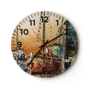 Wall clock - Clock on glass - Calm Return - 40x40 cm