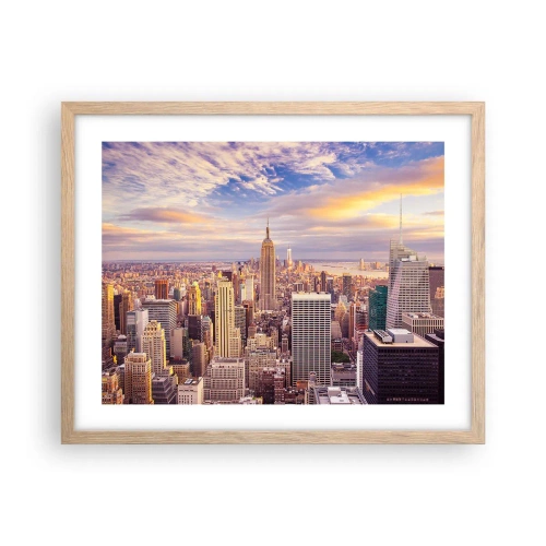 Poster in light oak frame - Reaching the Clouds - 50x40 cm